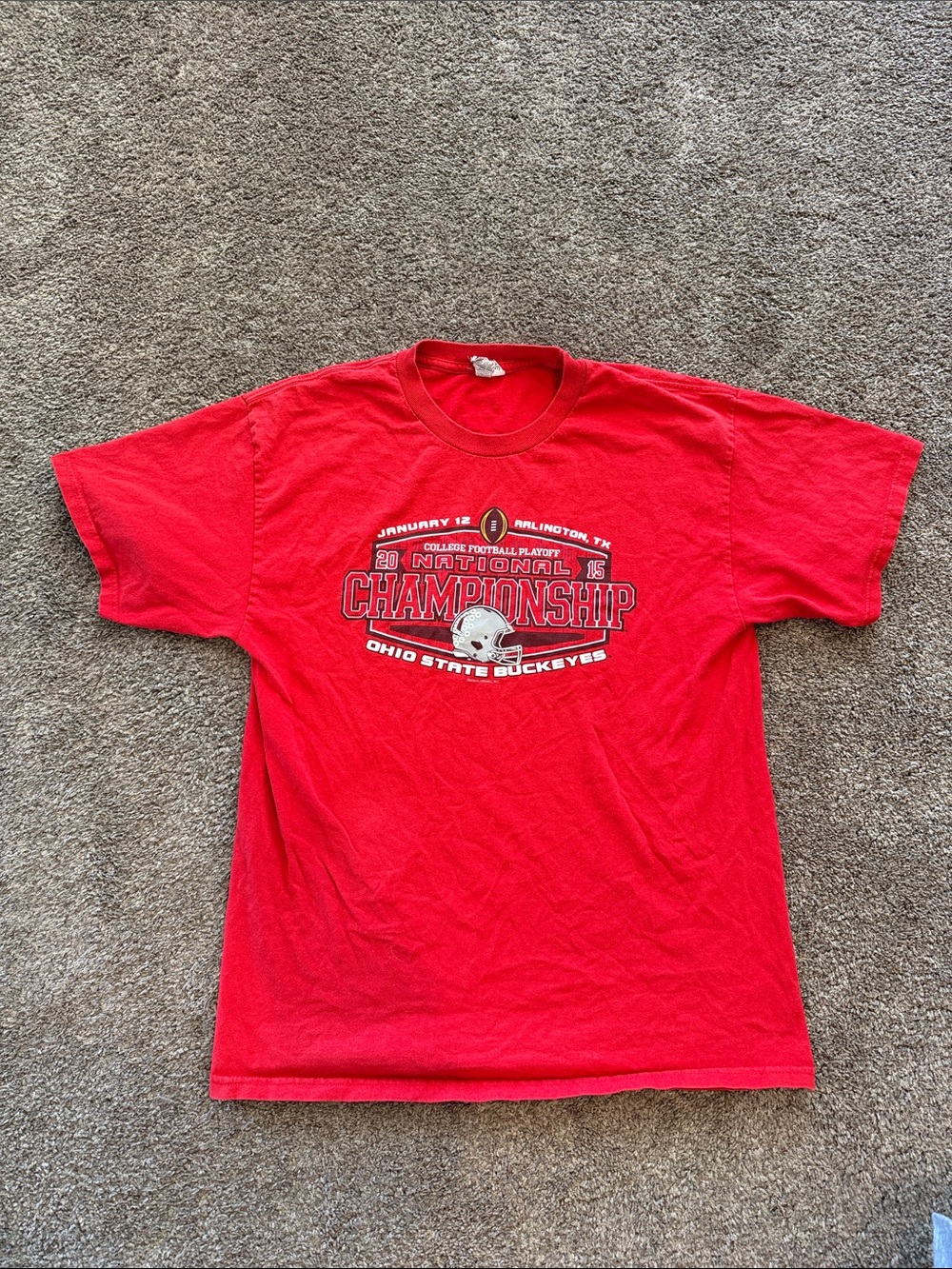Ohio State Buckeyes Red National Championship Graphic Tee